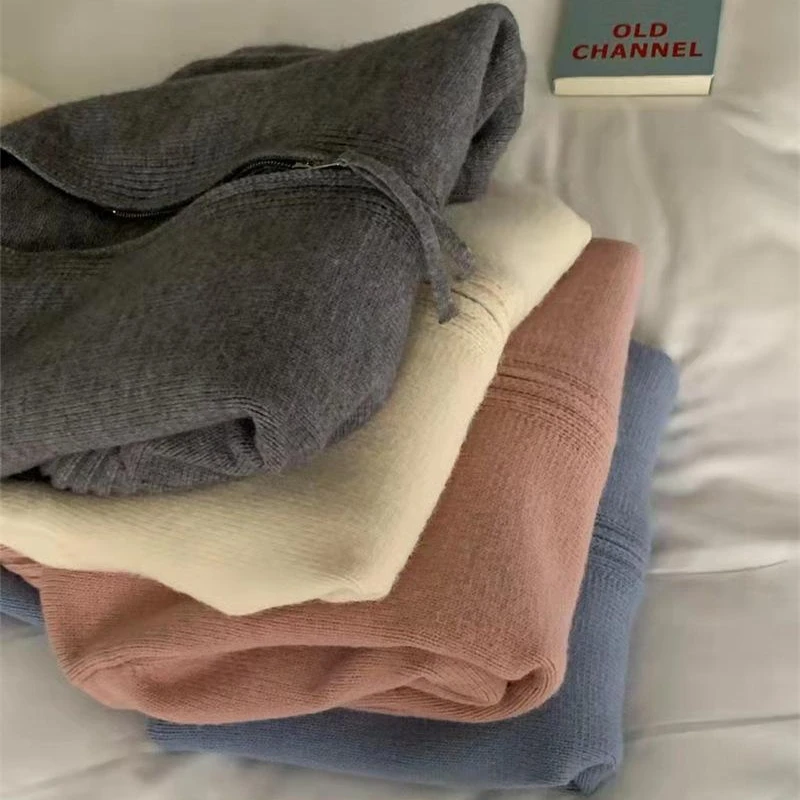 JFUNCY Women Hooded Sweater Knitted Cardigan 2022 Autumn Winter Knit Tops Korean Fashion Female Coat Sweaters Slim Jackets