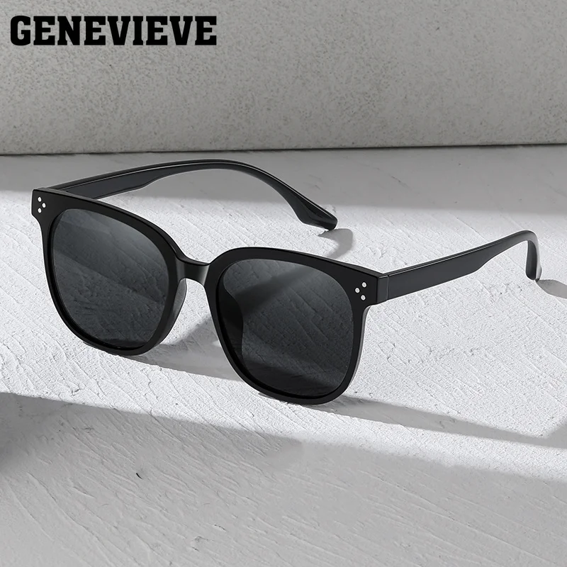 GENEVIEVE Minimalist Classic Geometric Design Men's Women's UV-Protective Polarized Sunglasses Customizable Prescription Lenses