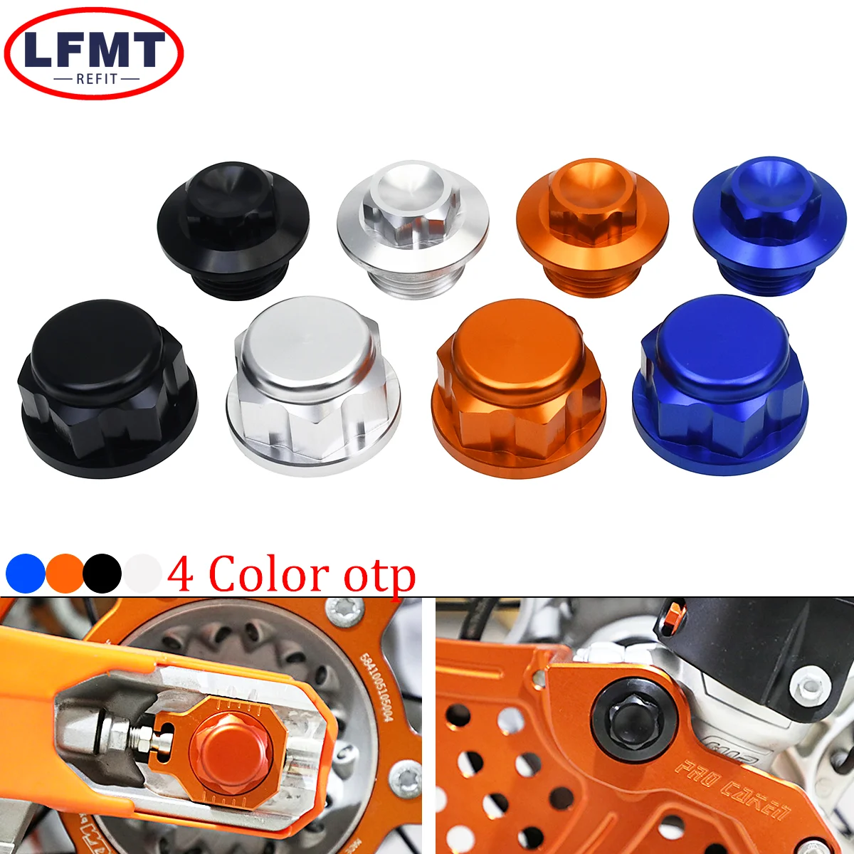 

CNC Front Wheel Lock Nut Bolt Rear Chain Adjuster Axle Block Wheel Axle Nut Cocer For KTM XC XCF SX SXF XCW SMR EXC EXCF 85-530