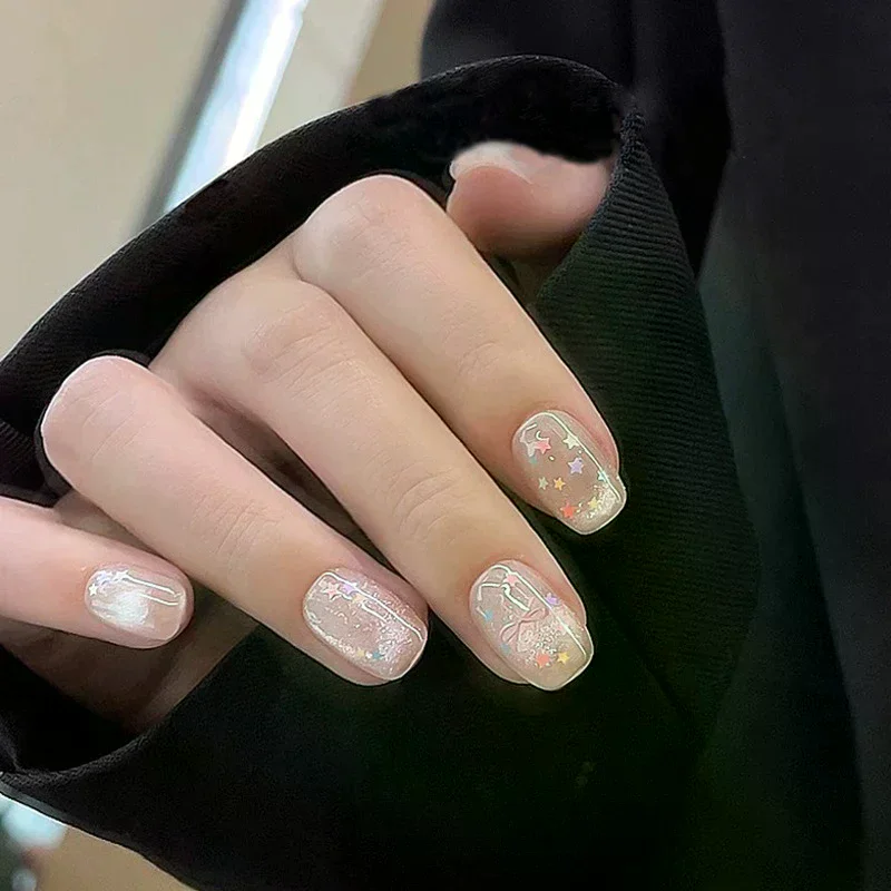 Cute Star DIY Shape Macaron Color Nail Glitter For Nail Art Nail Charm Decoration Accessories Nail Art For Home Daily Use