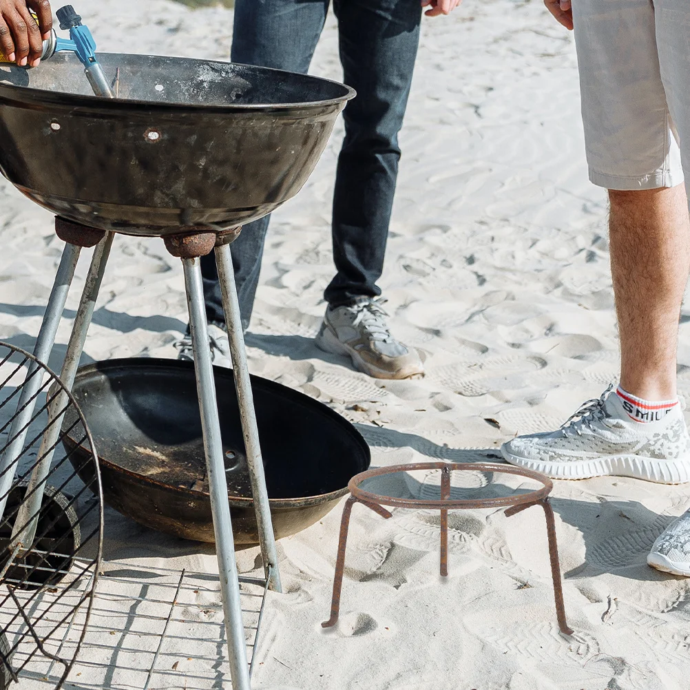 

Multi-Function Outdoor Tripod Stove Stand Durable Stable Pot Holder Reusable Wok Rack Camping Pan Holder Accessory