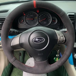 Custom Car Steering Wheel Braid Cover Soft Suede 100% Fit For Subaru Forester Impreza Legacy Exiga Auto Interior Accessories