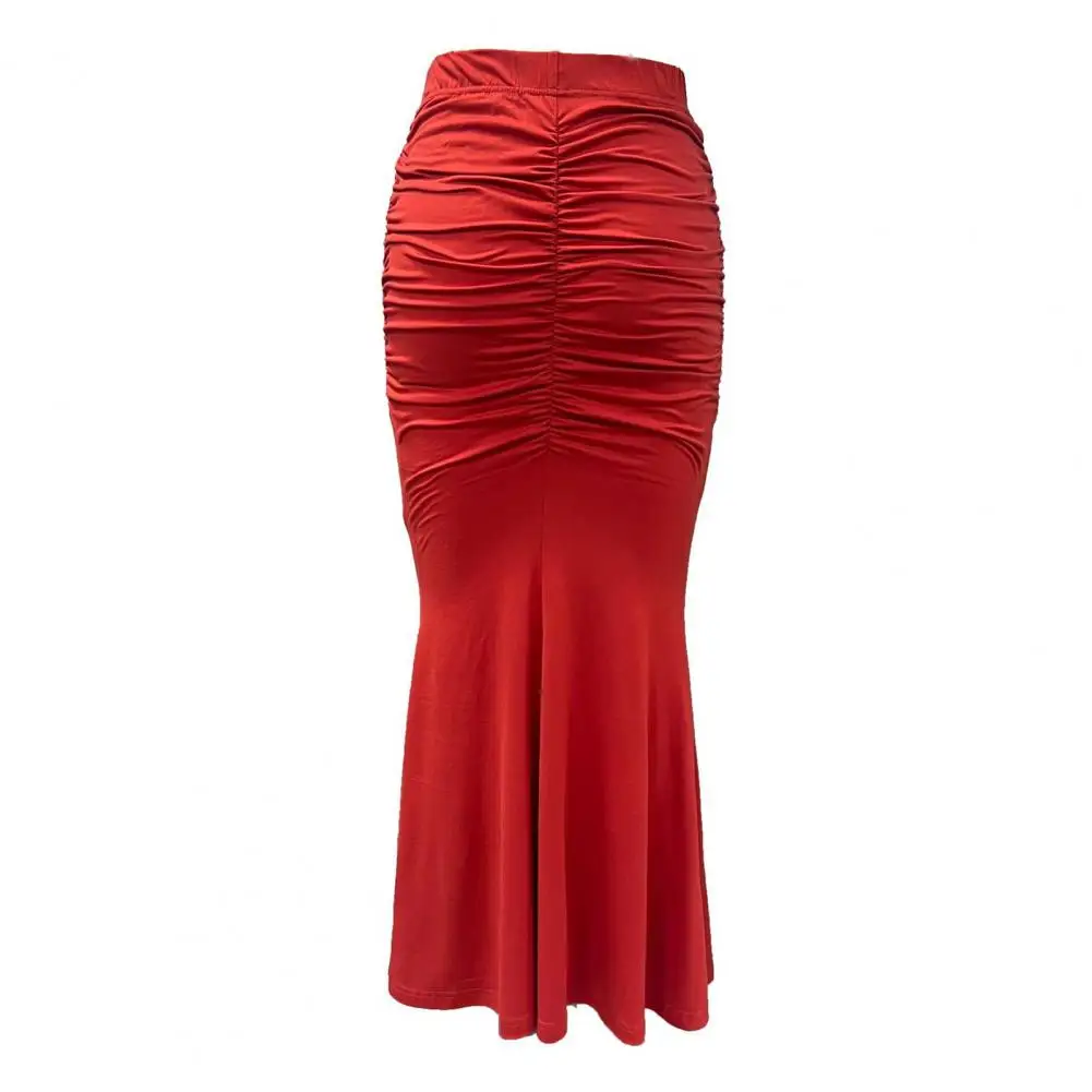 Spring Summer Soft Draped Midi Skirt Versatile A Line Fishtail Long Skirt For Women Long Skirt Commuting Streetwear