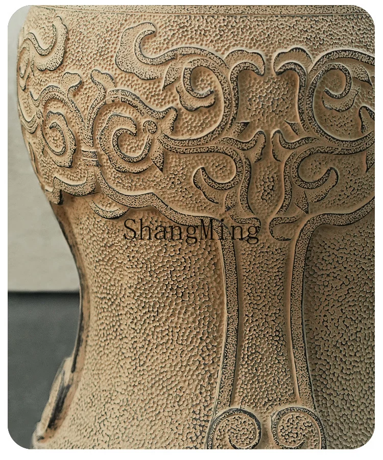 HJ base imitation stone flower stand courtyard outdoor indoor ornament Chinese cement bonsai stand ornament