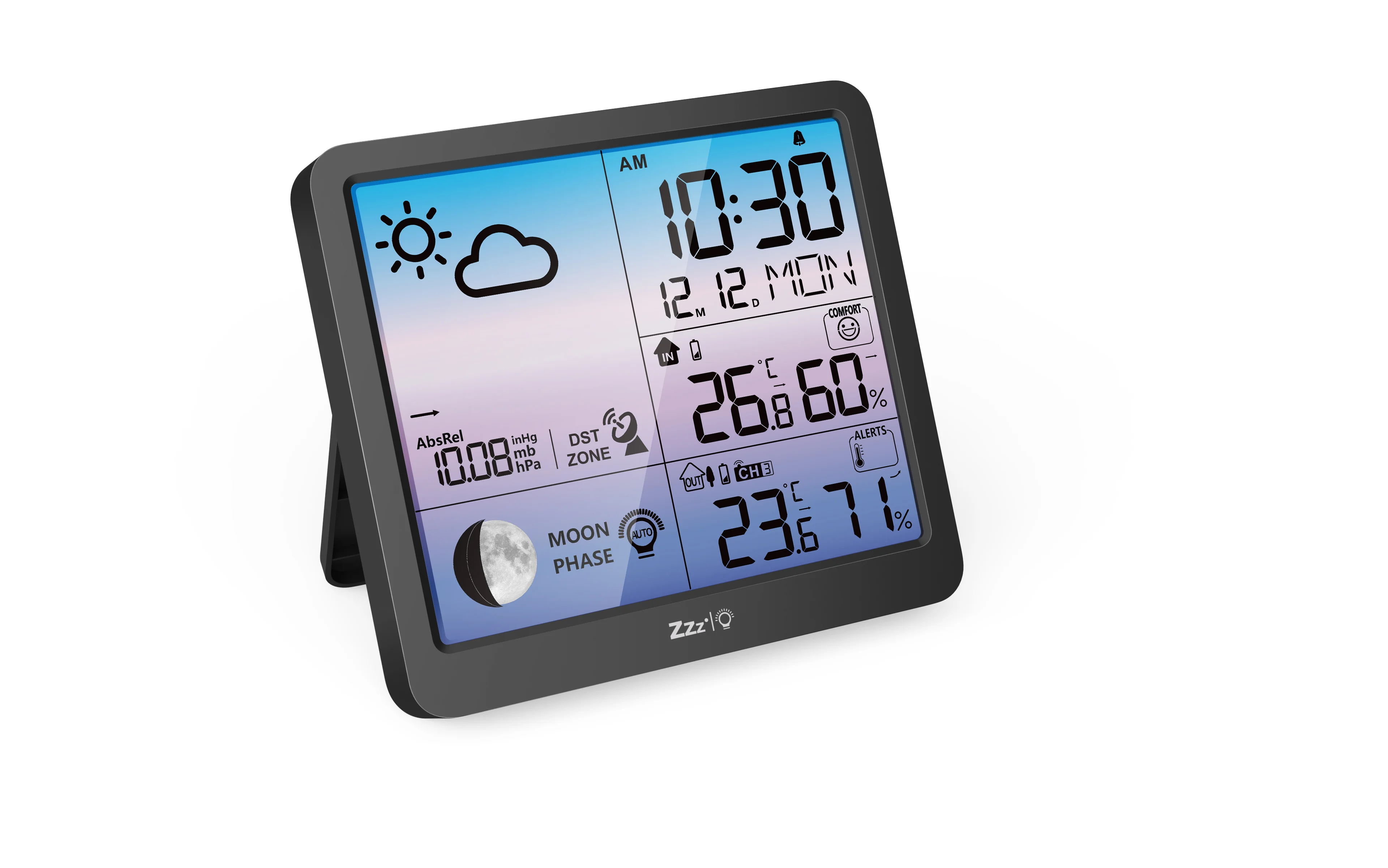 Picture 3: Wireless Weather Station Clock with Outdoor Sensor, Digital LCD Display Thermo-hygrometer Weather Station Clock