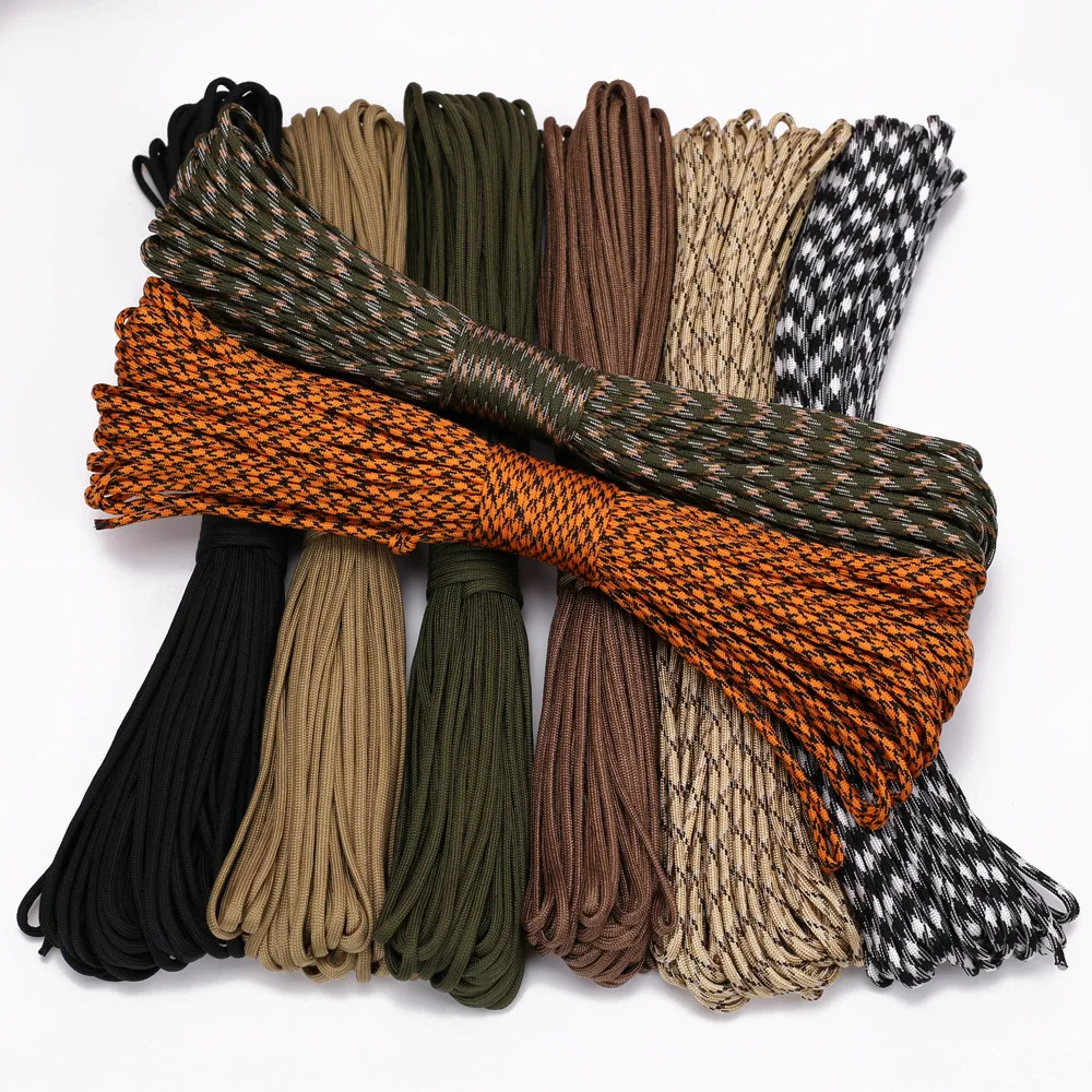 30 Meters Dia.4mm 9 Stand Cores Parachute Cord Lanyard Outdoor Camping Rope Climbing Hiking Survival Equipment Tent Accessories