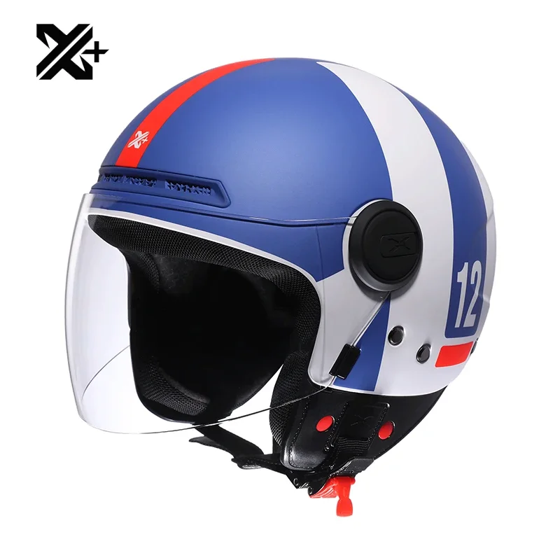 

Summer Motorcycle Electric Bicycle Helmet Four Seasons Motorbike Open Face Half Helmet Scooter Bike Cap Helmets With Lenses