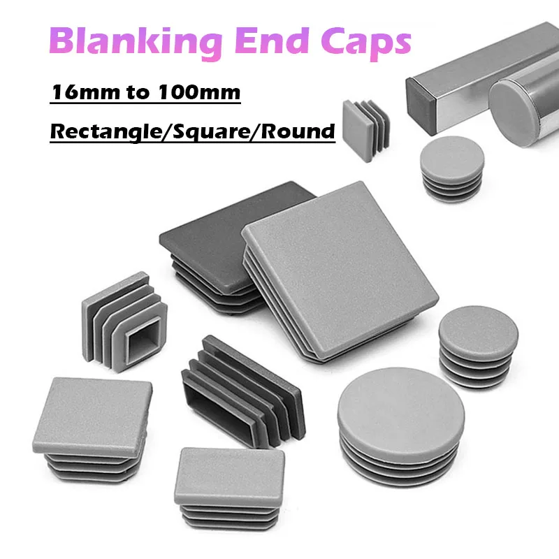 Peijian 16mm To 100mm Rectangle/round/square Caps Tube Pipe Inserts Plug Bung Stopper For Tubing Inserts Blanking Furniture Feet