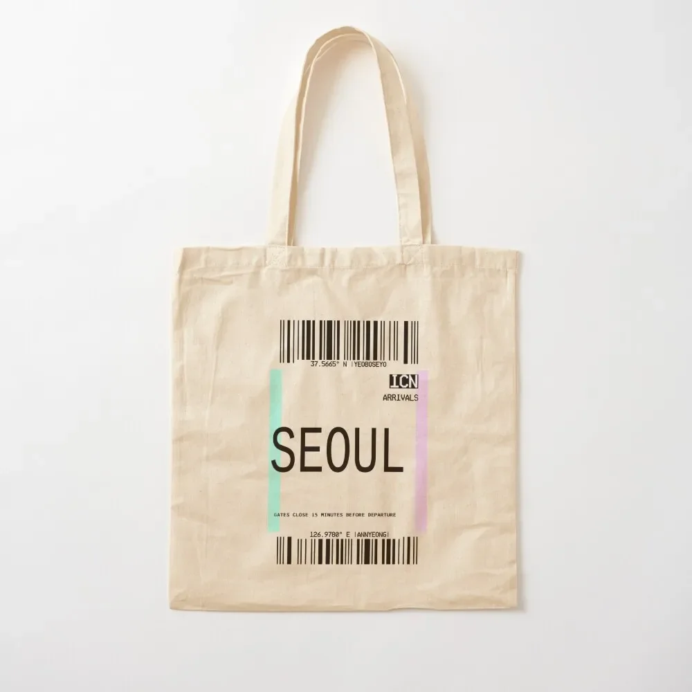 SEOUL SOUTH KOREA PLANE TICKET PHONE CASE Tote Bag reusable shopping bag shopper bag women canvas the tote