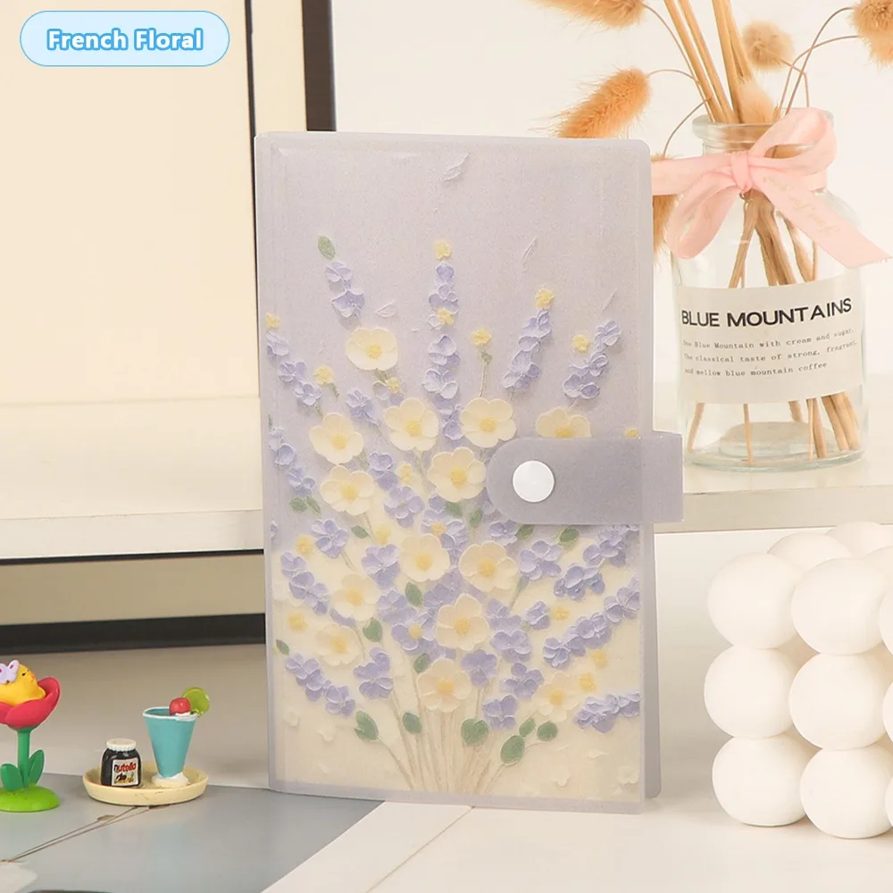 New 120 Card Slots Photo Album 3 Inch Card Storage Floral Patterns Photocard Holder Portable Bill Storage Clip