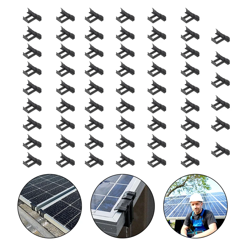 

60Pcs 30mm Solar Water Drainage Mud Clip Plastic Solar Panel Water Drain Cleaning Clips For Photovoltaic Modules Mud Remove