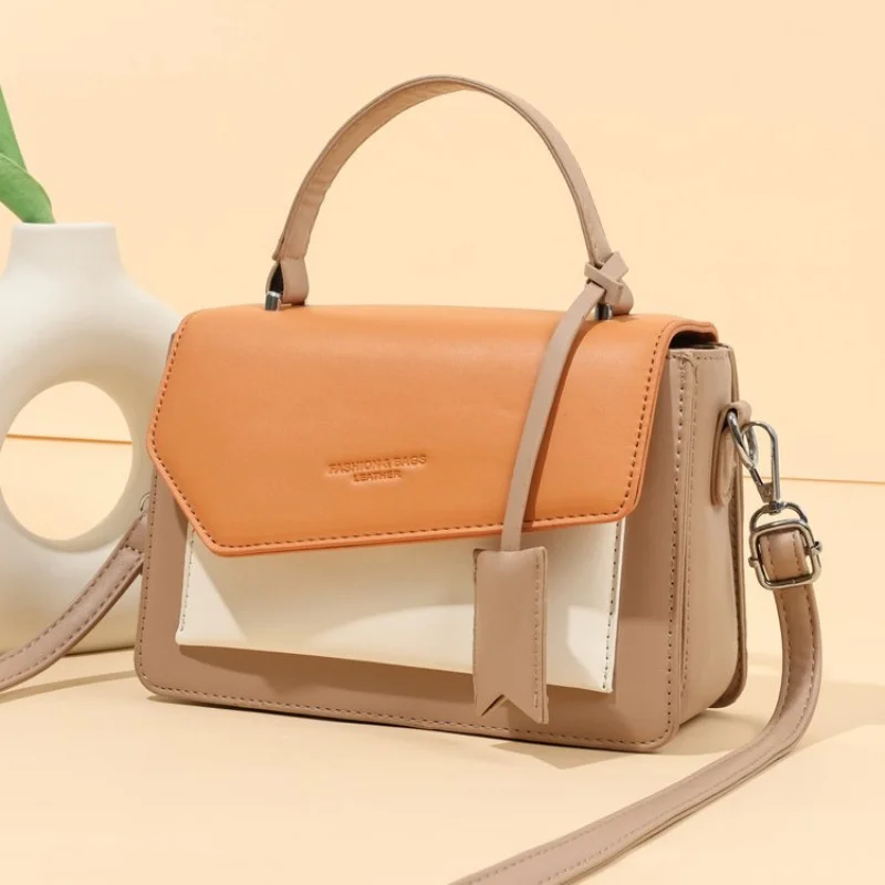 

ladies small square crossbody bag pu leather handbag compact secure design phone wallet key bag for daily use