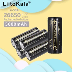 HK LiitoKala lii-50A 26650 5000mah bateria litowa 3.7V 5000mAh 26650 akumulator nadaje się do flashligh nowy