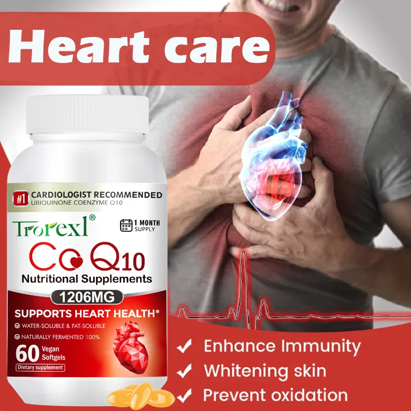 Trorexl Coq10 1200 Mg Softgels,3X Absorption, Antioxidant, Heart Health and Energy, Coq10 Vitamins & Supplements