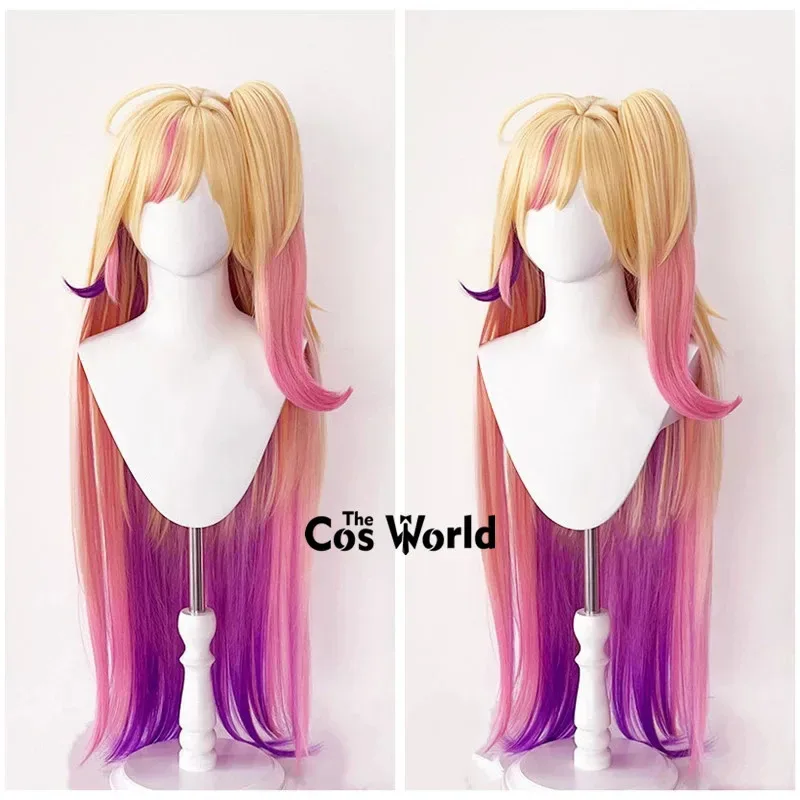 Pelucas de Cosplay LOL Star Guardian Seraphine de 100cm de largo y recto, pelo sintético de fibra resistente al calor + gorro de peluca