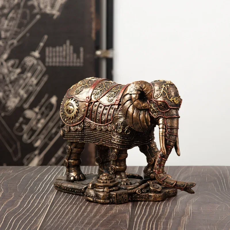 Inspired Mechanical Horse Statue Resin Animal Steampunk Metal Statue Home Office Desk Decoration Feng Shui Decoration Gift