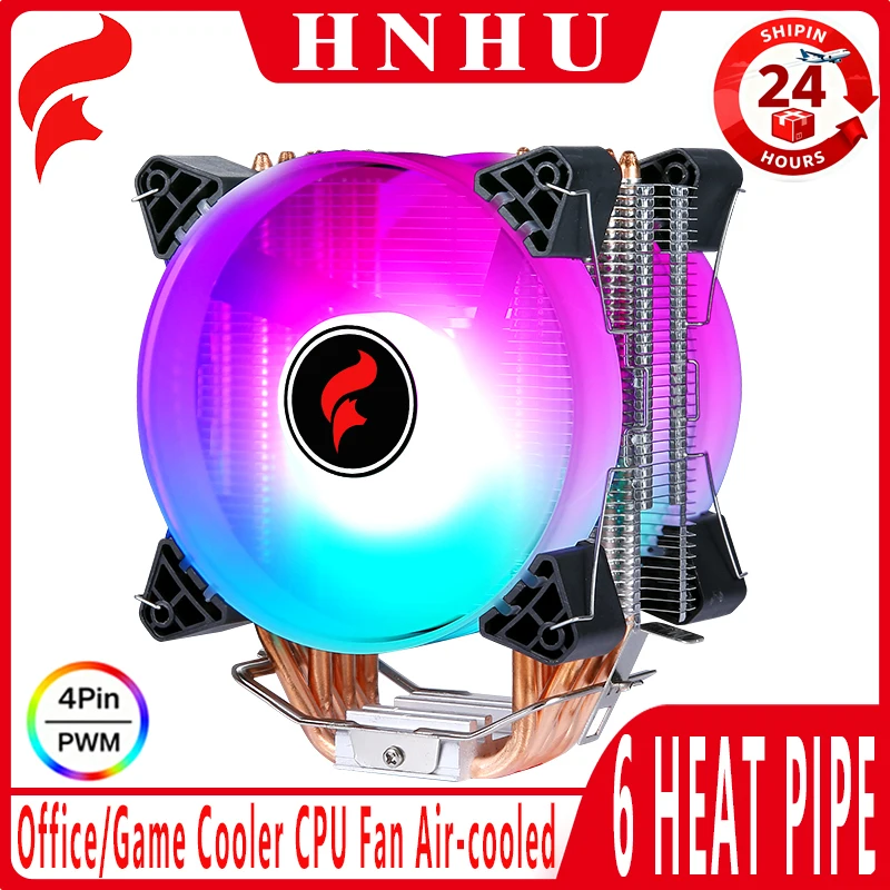 

HNHU Лучший кулер для процессора Gaming x79 x99 Процессор 120 мм Вентилятор с воздушным охлаждением 4/6 Тепловая трубка Совместимость LGA2011 115x 1200 1700 18xx AMD