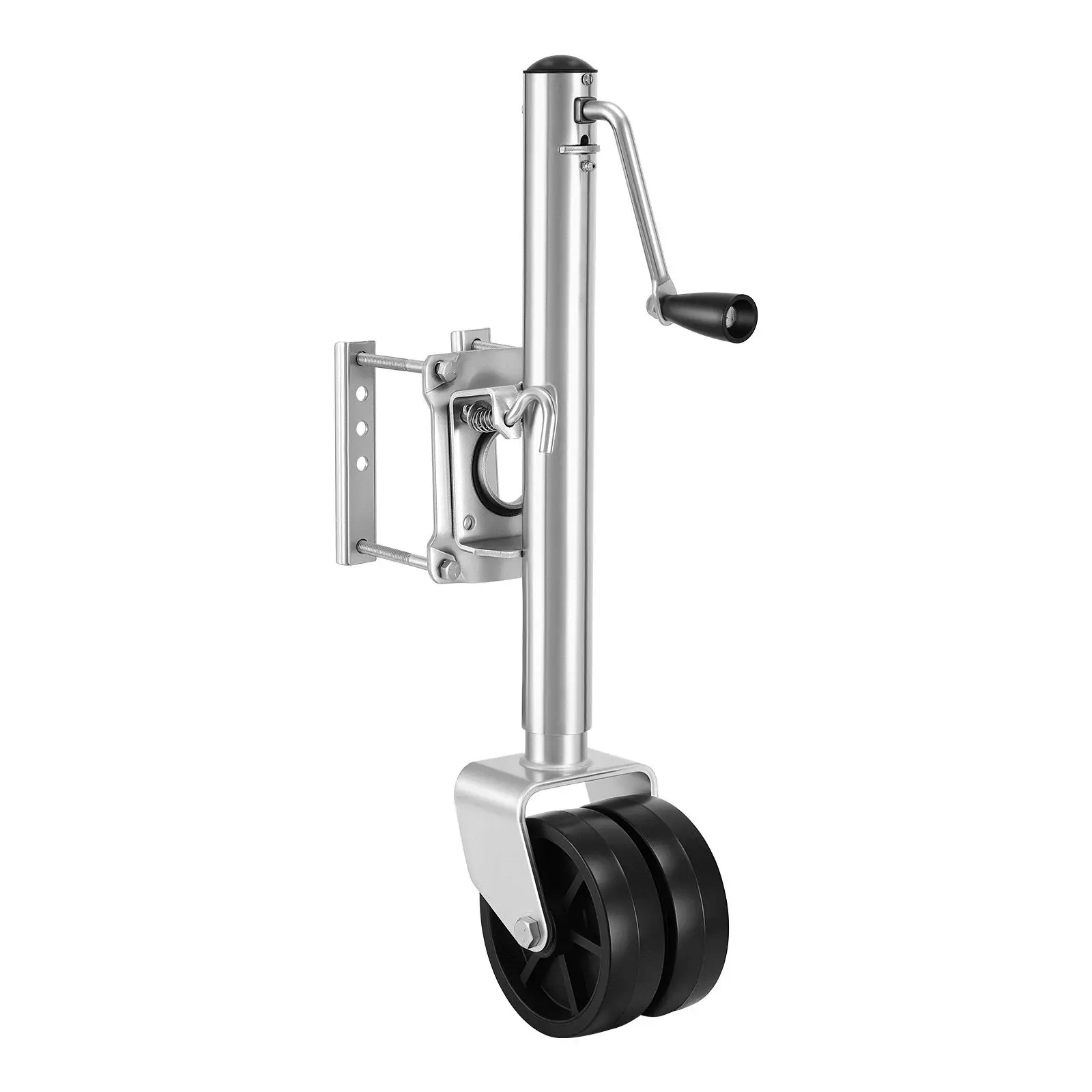 Trailer Jack with Wheel, 2000 lbs Load Capacity, Heavy Duty Swivel Boat PP Dual & Ergonomic Handle, 15-27 Inch Lift Range, Fit