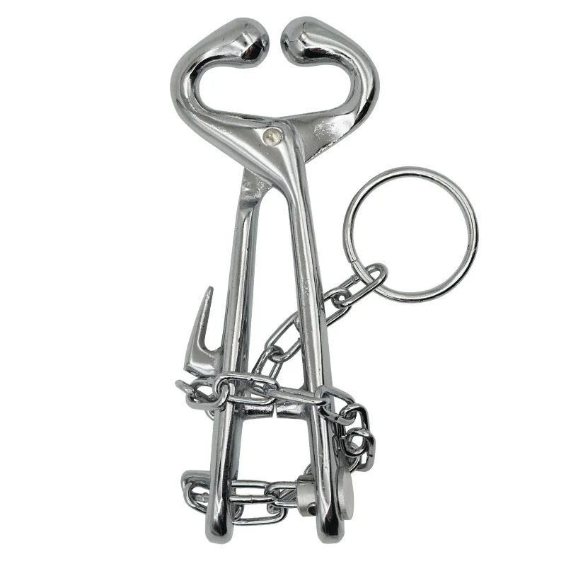 1pcs Bull-Holder Stainless Steel Cow Nose Ring Pliers Farm Cattle Livestock Tool Bull Cattle Bovine With Chain Pulling Tools