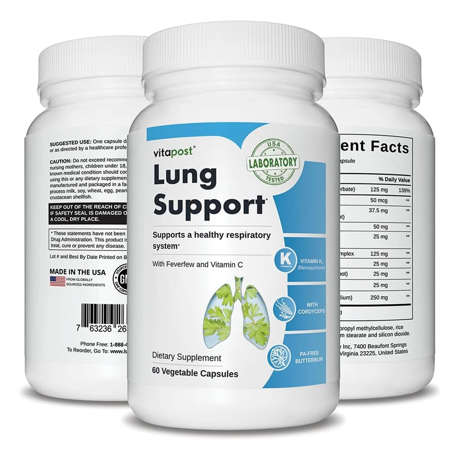 

Lung Support Supplement Capsules - Lung Cleanse & Detox,Support Lung Health, Respiratory Health and Enhance Immune Function