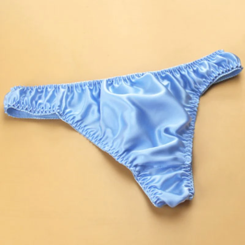 10pcs/lot sexy t silk thong comfortable breathable silk panties Hot-selling mulberry silk male brief low-waist