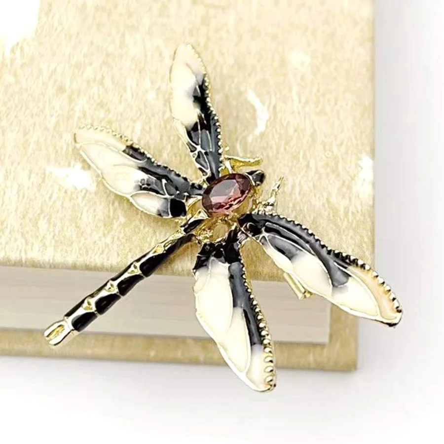 حساسة لطيف ملون المينا اليعسوب بروش معدني الاكريليك المضادة للانزلاق الحشرات دبابيس المرأة تي شيرت سترة مشبك اكسسوارات