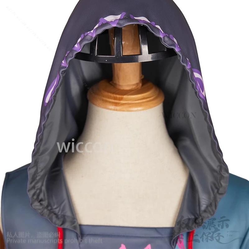 EKKO Spalla Manica Lunga Colletto POLO Felpa con Cappuccio Anime Film Arcane 2 Gioco Cosplay LoL Costume Donna Uomo Per Regali Cos Personalizzato
