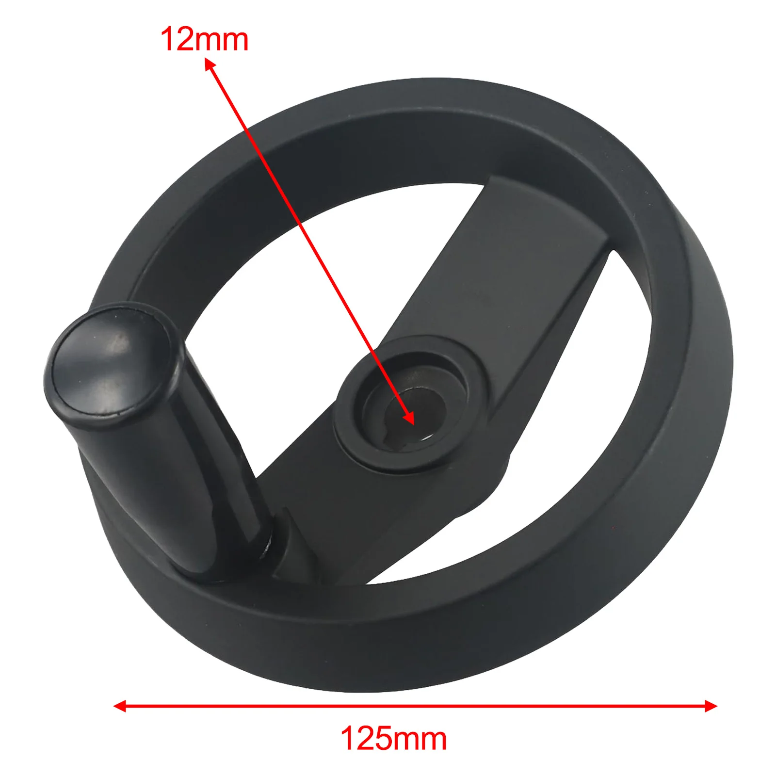 1pc 12mmx125mm Plastic Cover Handwheel Hand Wheel For Milling Machine Foldable Handwheel With Folding Revolving Handle