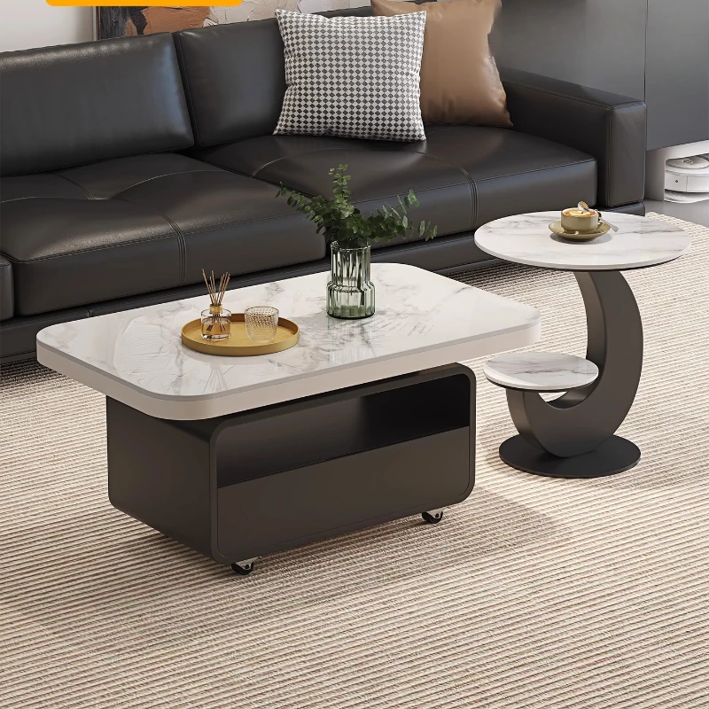 /Modern simple and multi-functional mobile trolley home living room minimalist small apartment design storage coffee table