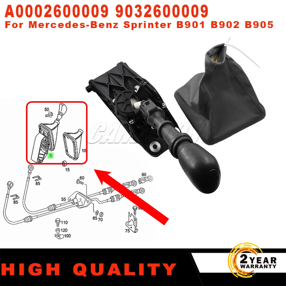 New For Mercedes-Benz Sprinter B901 B902 Gear Lever Shift Knob Switch with leather cover A0002600009 9032600009 car accessories