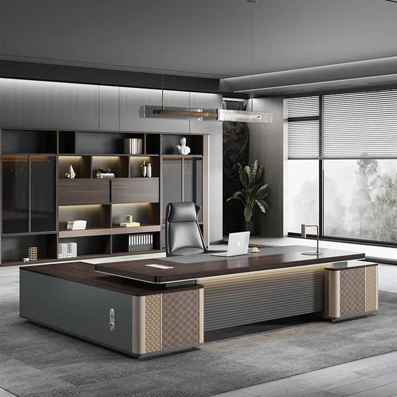 Executive Storage Office Table Reception Writing Study Gaming Table L Shaped Corner Scrivanie Per Computer Furniture Desk