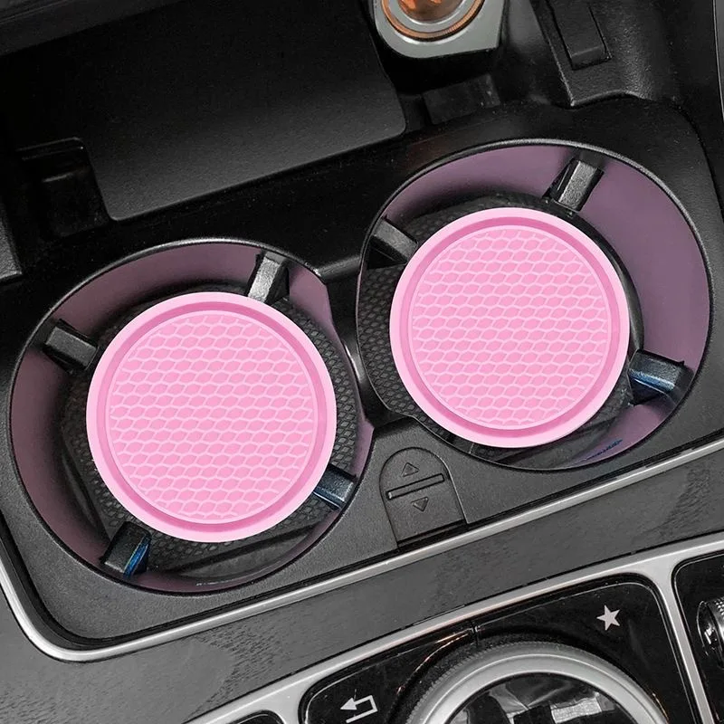 2pc Car Non-slip Water Cup Pad Rhinestone Decoration Auto Interior For Useful Things For Cars Car Duck Ornaments Interior