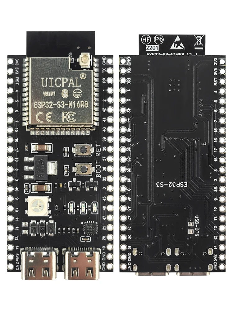 Płytka rozwojowa ESP32-S3 z modułem rozszerzonym zakresem Wi-Fi 2.4G do Internetu Rzeczy AI, ESP32-S3WROOM1 N16R8 MCU, 44-pinowa, Type-C, 8M PSRAM — zdjęcie produktu 7