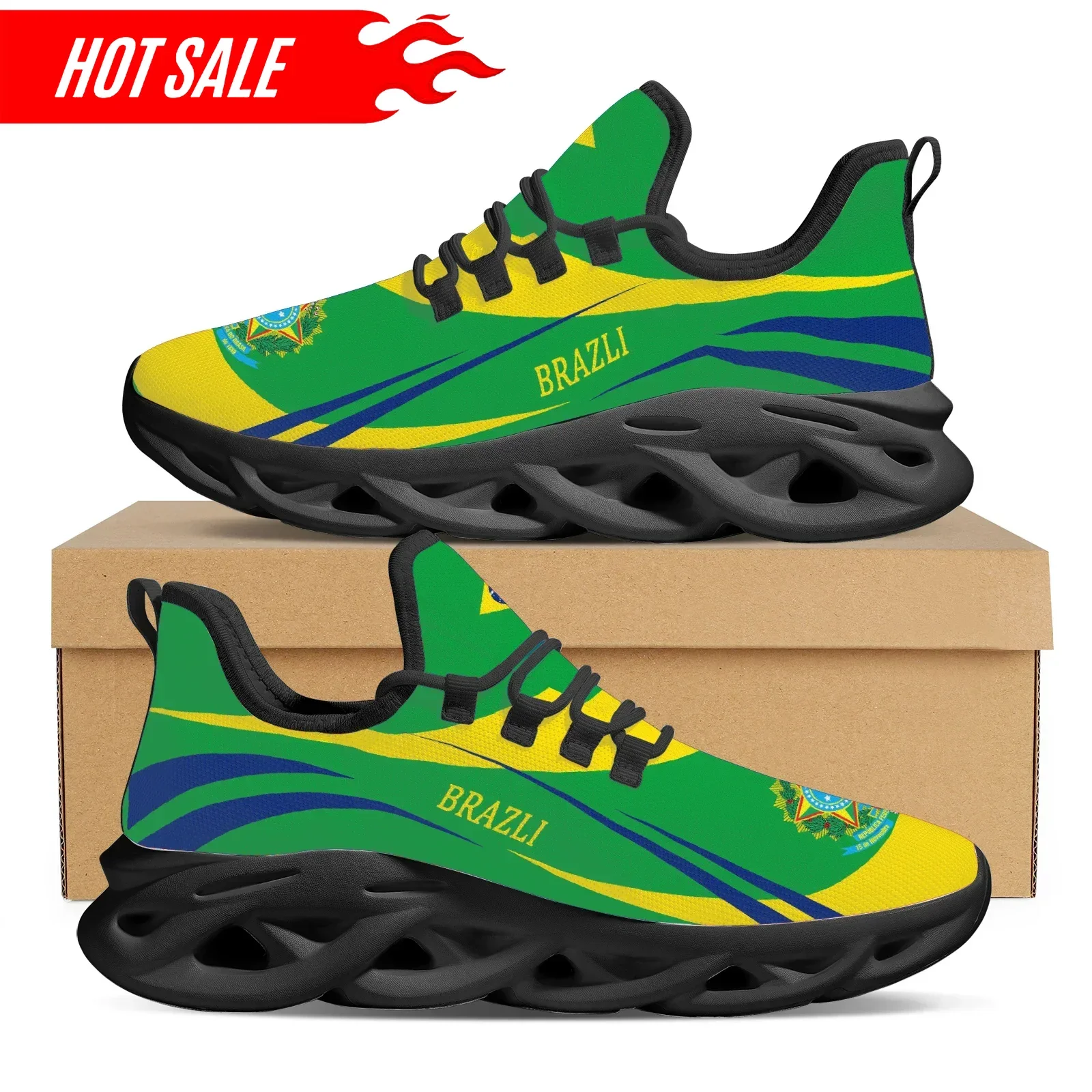 HOT Brazil National Emblem Flag Design Lace Up Vulcanized Shoes Fashion Outdoor Student Sneakers Lightweight Female Footwear