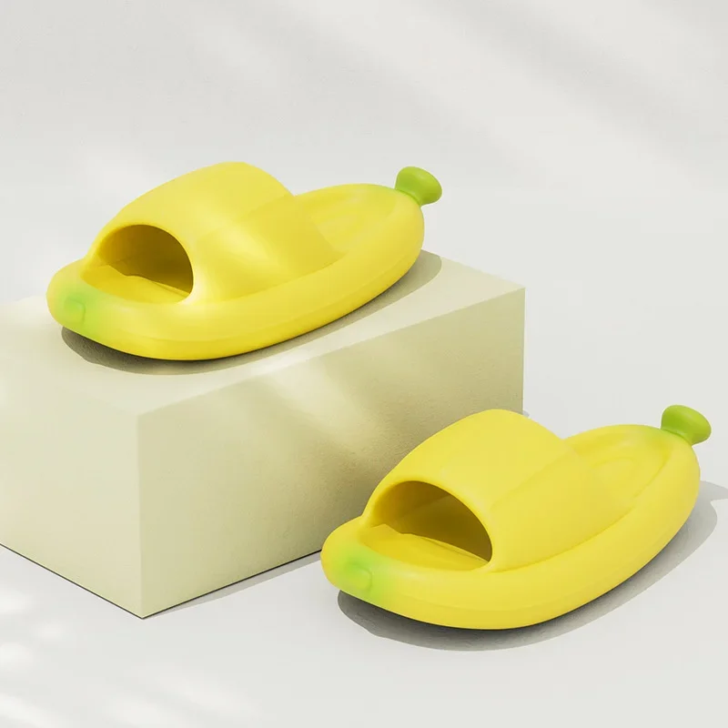 Thick Sole Anti Slip Banana Slippers Women's Summer Ins Fashion Indoor Home Cute Fruit Couple Slippers Man