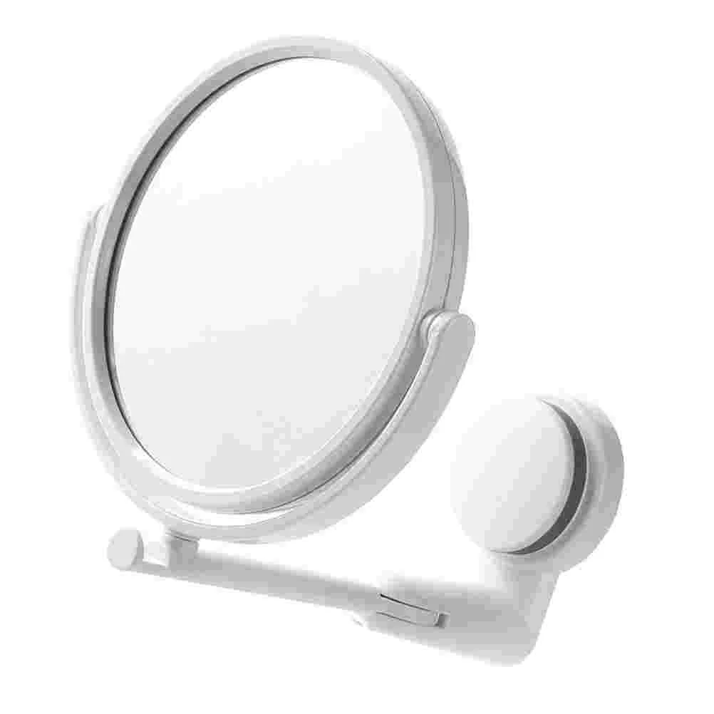 Punch-Free Creative Suction Cup Makeup Mirror Angle Adjustable Folding Simple Style Wall Mounted Mirror for Bathroom