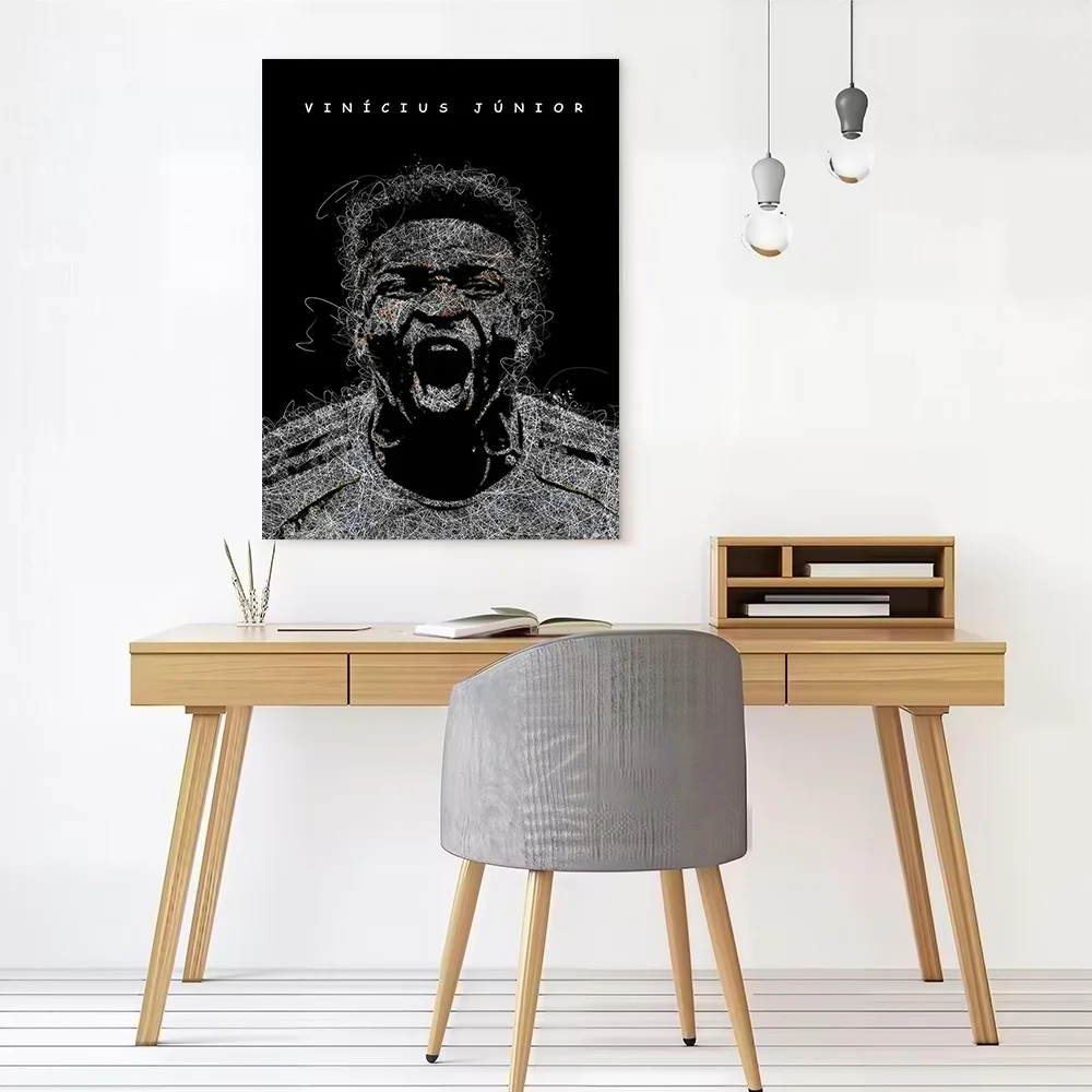 Vinicius Junior Screaming Portrait Poster Customizable Printed Canvas Painting for Pictures Wall Art Interior Accessories Arts