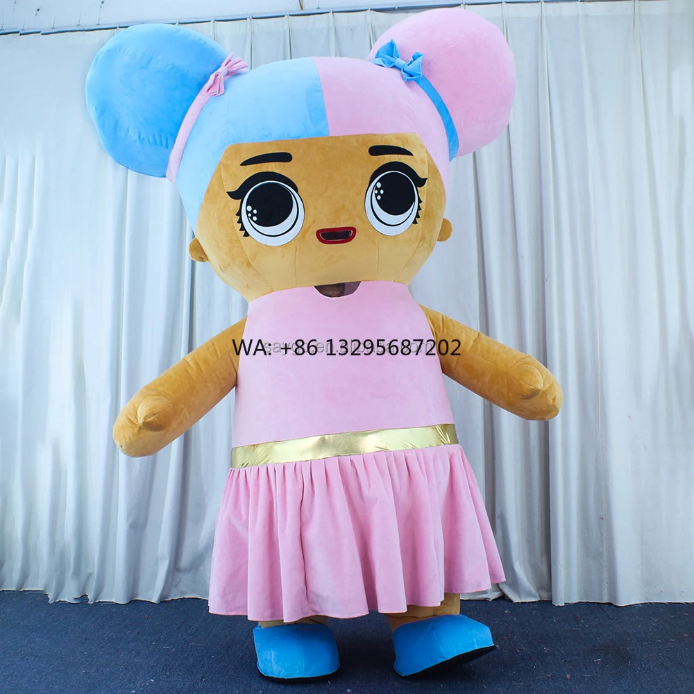 

Multicolored Full-body Plush Inflatable Lol Doll Girl Mascot Costume Cartoon Character for Performance Entertainment Walking 2m