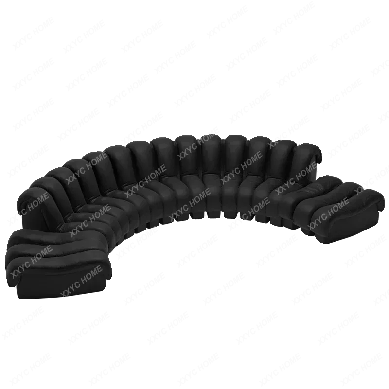 AAMedieval Minimalist Snake Piano Key Sofa S Curved Sitting Area Reception Module Combination Sofa