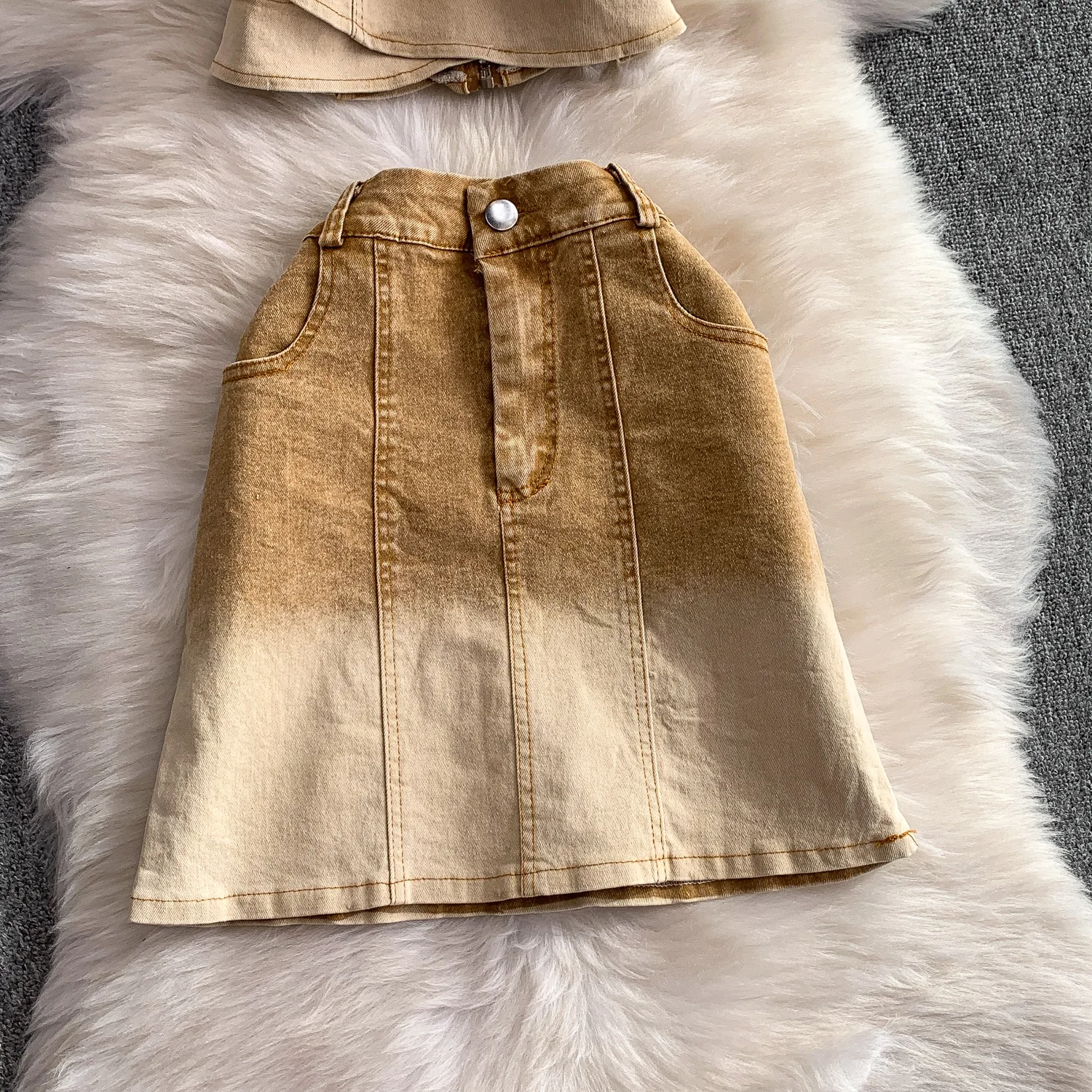 Feminino denim hotsweet define v cruz camis topo hit cor saia terno 2 pçs ins chique festival festa de aniversário feriado punk hippie terno