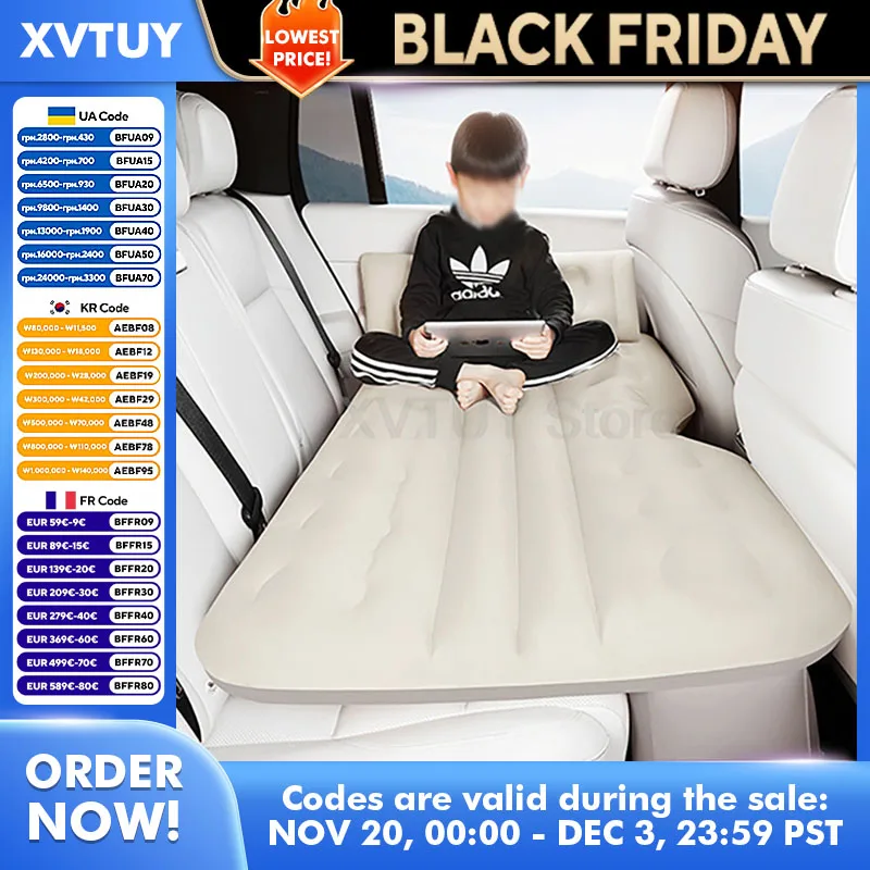 

Универсальный портативный многофункциональный автомобильный надувной матрас на заднем сиденье, дорожный матрас, диван, подушка, уличный спальный коврик для кемпинга