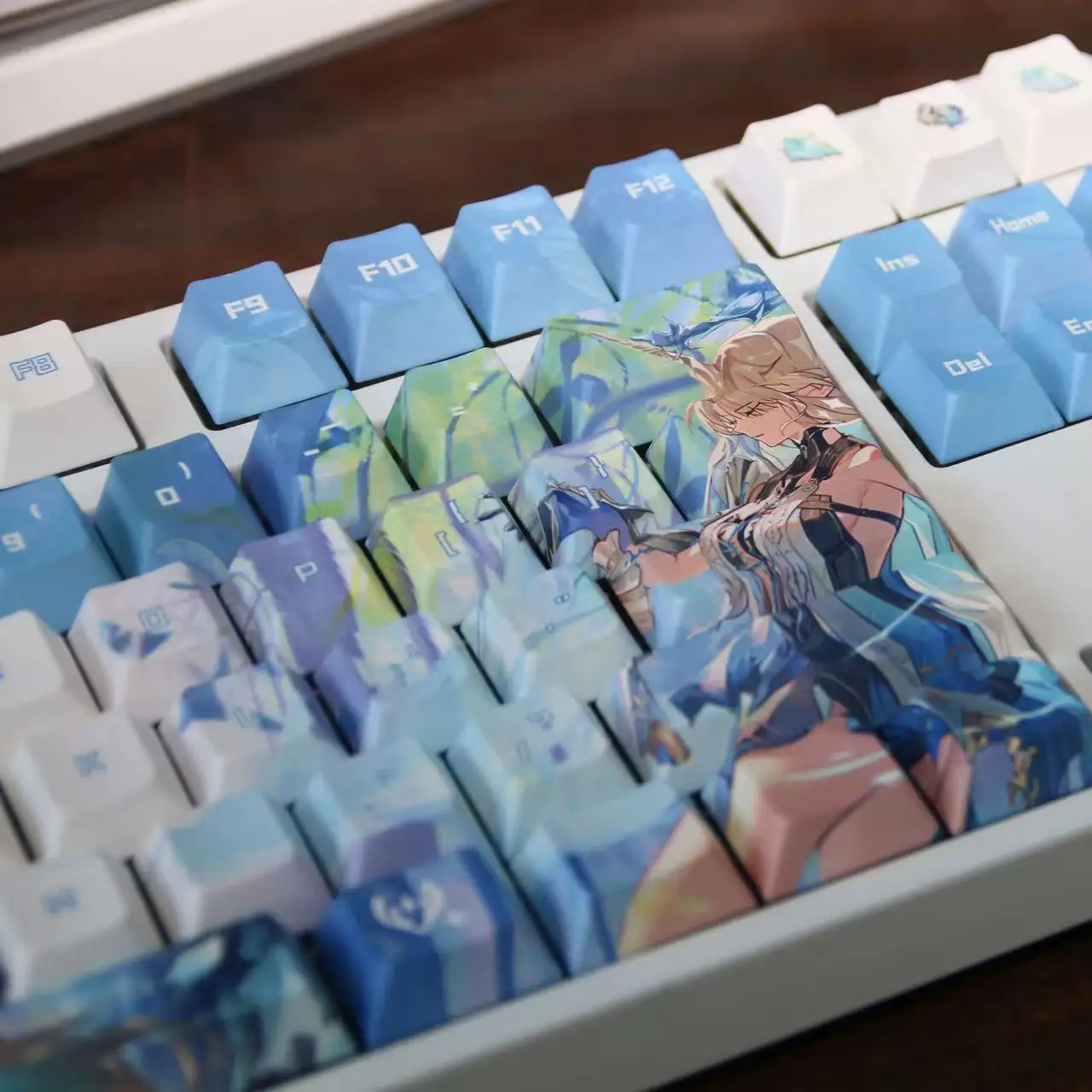 Klawisze Cartethyia Anime Keycap Wuthering Waves PBT DYE Sublimation Cherry Keycaps Cartoon Gaming Cartethyia Key Cap do klawiatur 104 108 — zdjęcie produktu 5