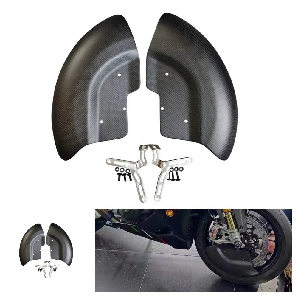

For YAMAHA R1 R1M 2015-2024 Carbon Fiber Motorcycle Modification Front Brake Caliper Heat Dissipation Guide Wheel Cover Kits