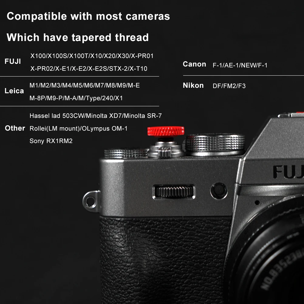 Pulsante di rilascio dell'otturatore morbido trigger durevoli per Fuji Nikon Canon Leica SLR DSLR xt30 xt20 xt4 xs10 xe1 xpro1 xpro2