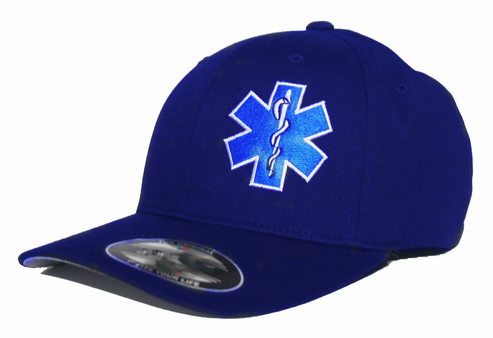 Printed EMT Star of Life Fitted Hat Paramedic Cross EMS Fire Rescue