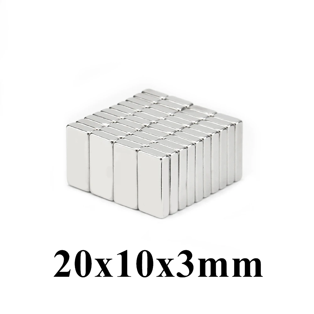 5-200pcs 20x10x3mm Super Powerful Strong Rare Earth Block NdFeB Magnet Neodymium N35 Magnets 20x10x3mm