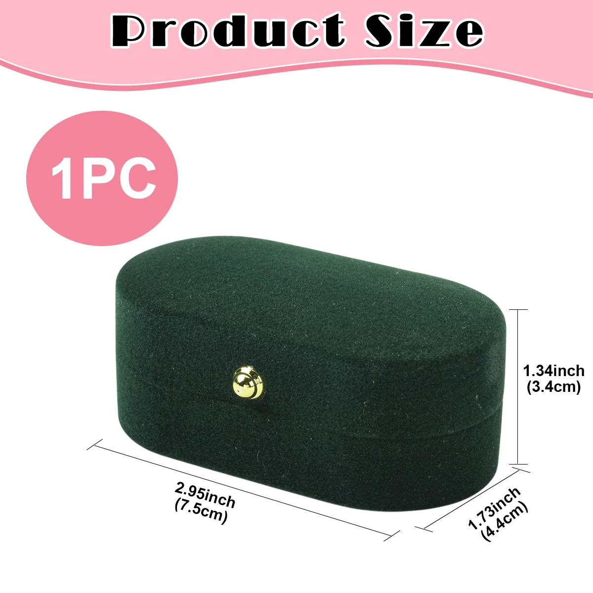 1 Buah Kotak Cincin Pasangan Beludru Persegi Panjang untuk Penyimpanan Perhiasan, Organizer, Display, Kemasan Hadiah