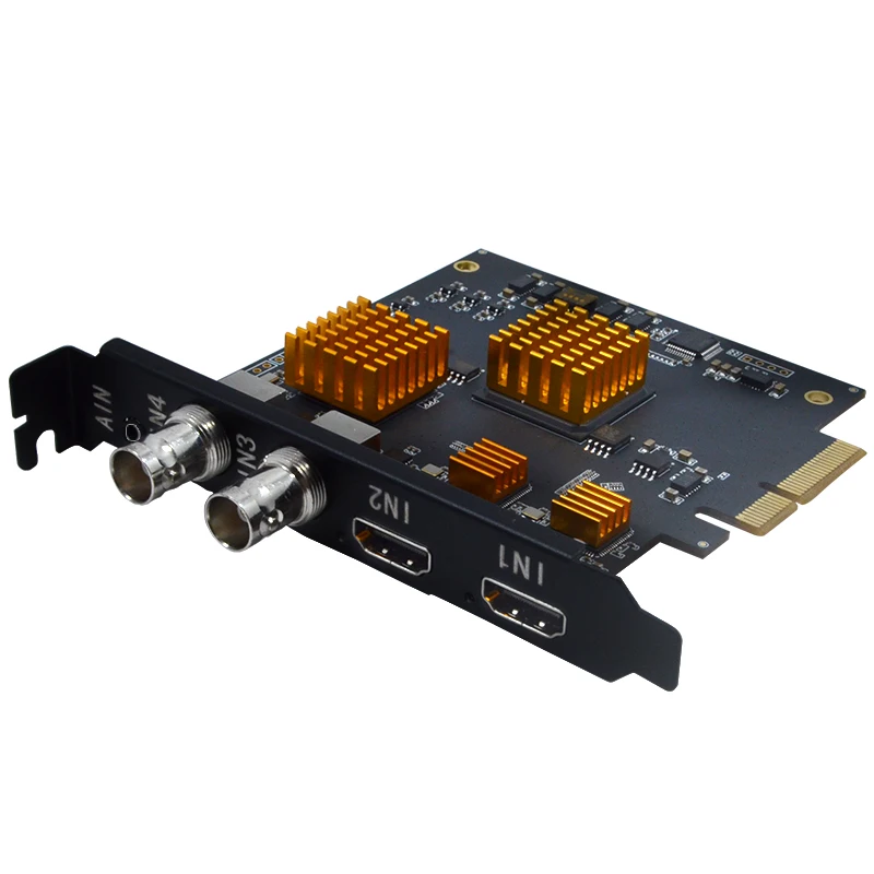 

4-канальная гибридная карта видеозахвата SDI+HDM I для прямой трансляции нескольких камер