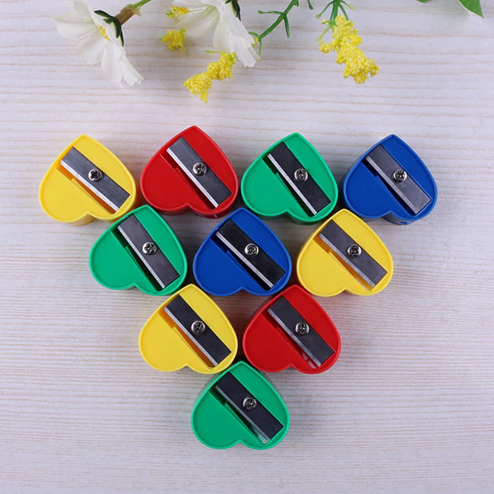 

60pcs Pencil Sharpener Heart Shape Eyebrow Lip Liner Sharpening Tool For Makeup Student Stationery Children Mini