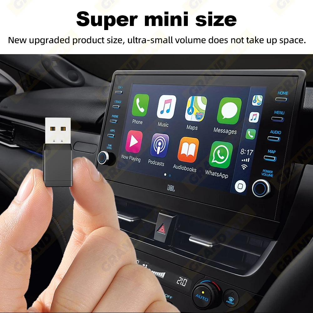 2 في 1 محول تلقائي صغير جديد CarPlay أندرويد سلكي إلى صندوق Ai للسيارة اللاسلكية لأودي تويوتا VW بيجو MG فورد USB دونغل